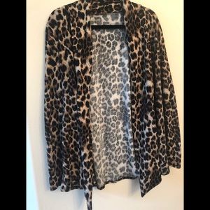 Leopard open cardigan